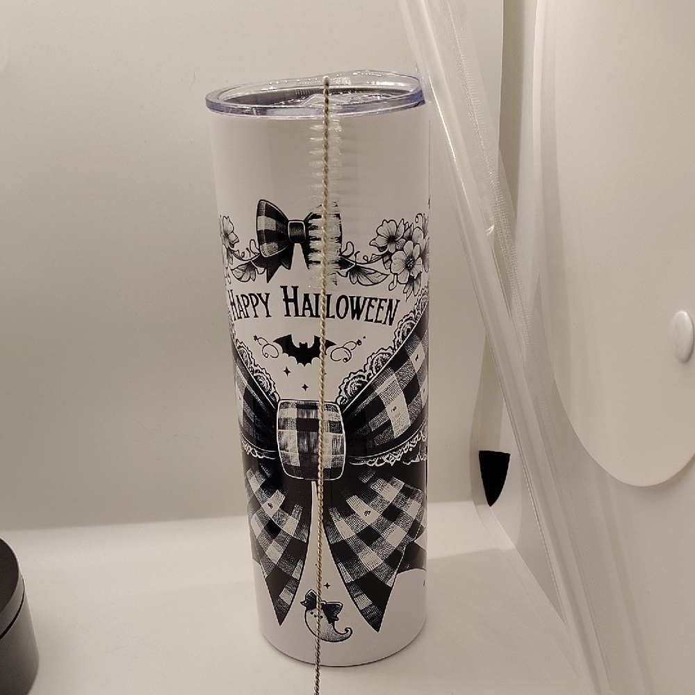 Happy Halloween Black and White 20oz Tumbler